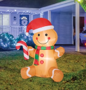 Prestige 4ft Light-Up Self Inflating - Gingerbread