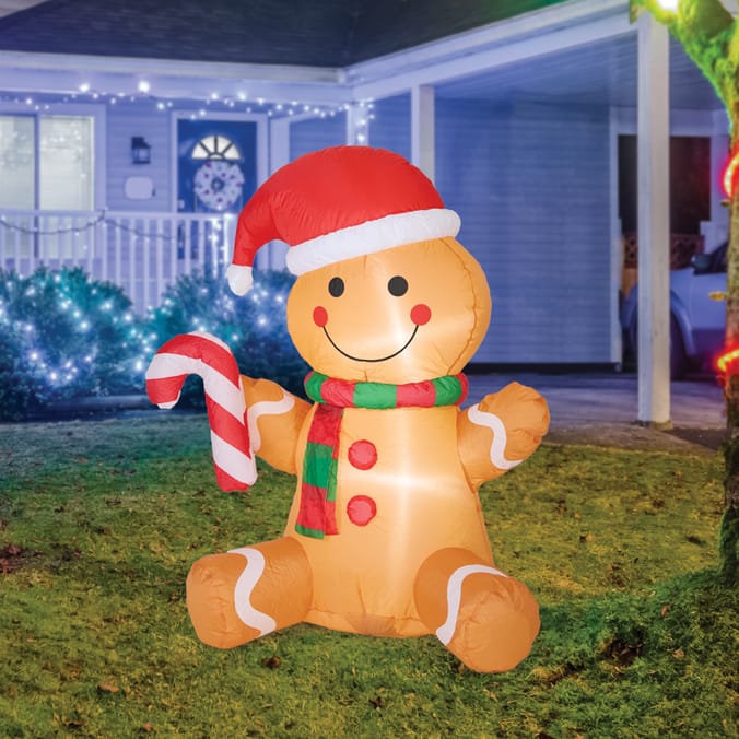 Prestige 4ft Light-Up Self Inflating - Gingerbread