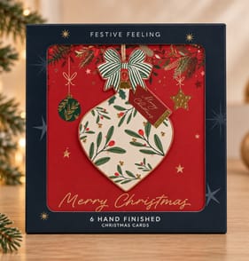 Festive Feeling Red Christmas Cards 6 Pack