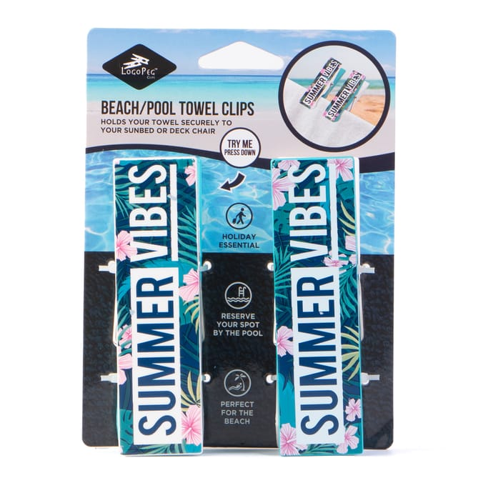 Logo Peg Beach Towel Clip 2 Pack