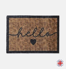 Hello Beige Door Mat 40x60