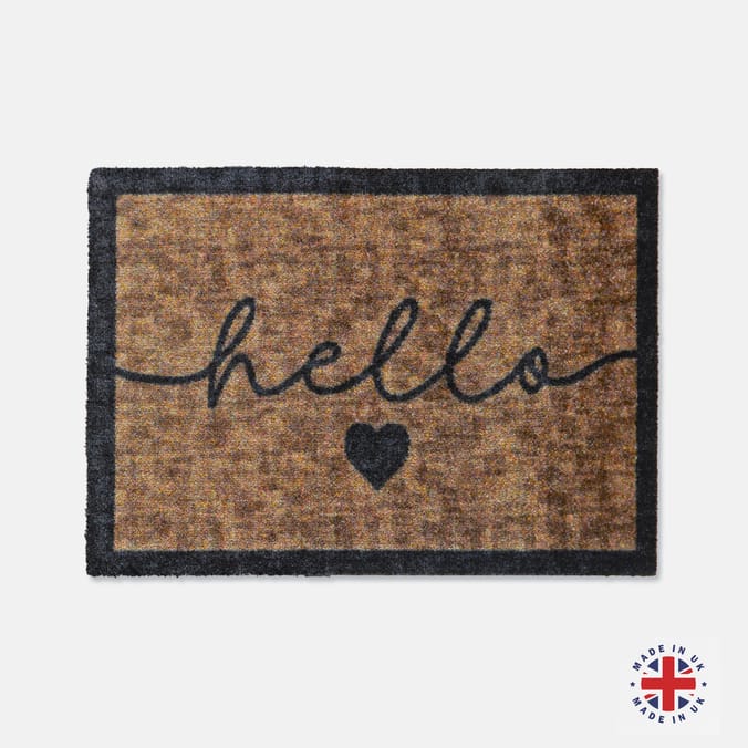 Hello Beige Door Mat 40x60