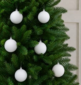 Festive Feeling 10cm Christmas Bauble 6 Pack - White