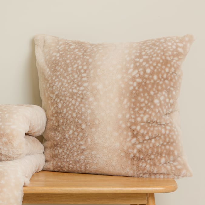 The Winter Warmer Collection Deer Faux Fur Cushion 