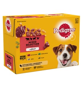Pedigree Mixed Selection in Jelly Adult Wet Dog Food Pouches 12 x 100g