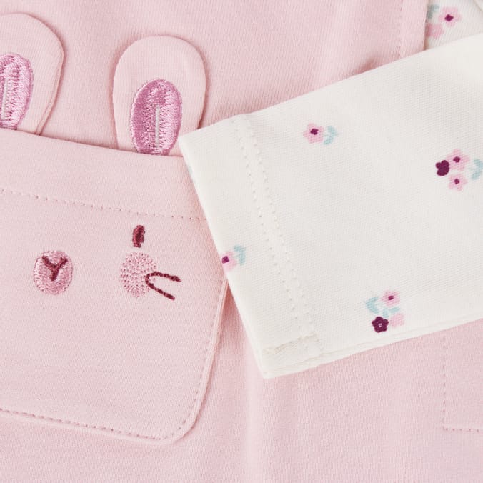 Pure Baby Rabbit Bodysuit & Dungarees Set