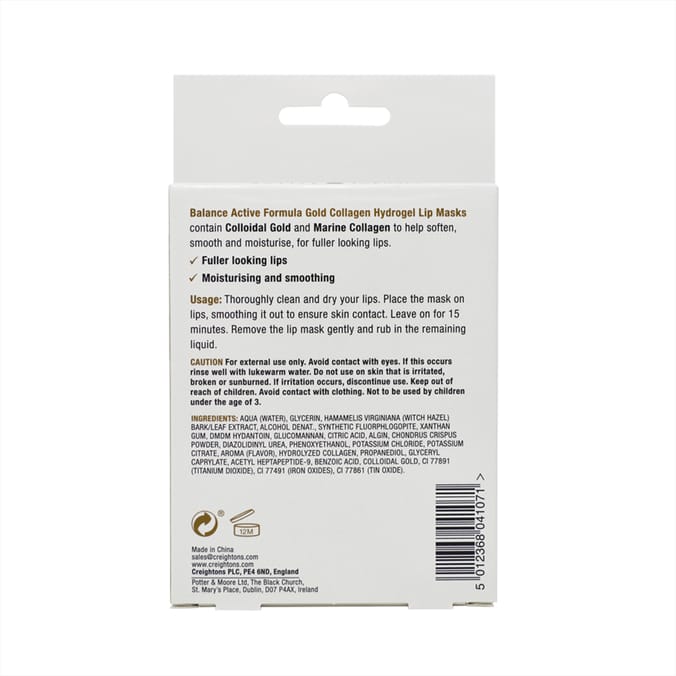 Balance Gold + Marine Collagen Hydrogel Lip Mask 2 Pack x5