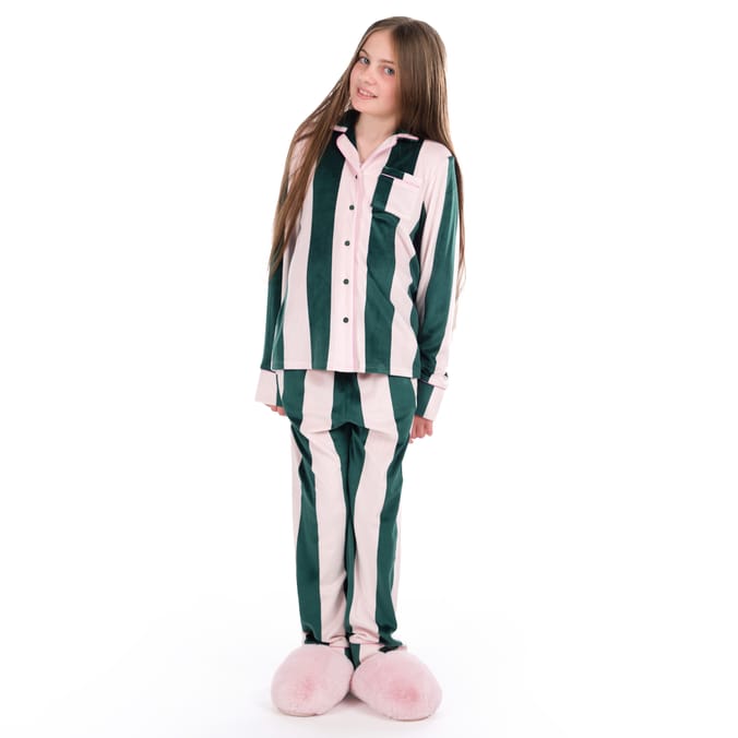 Originals Kids Pink & Green Striped Pyjamas