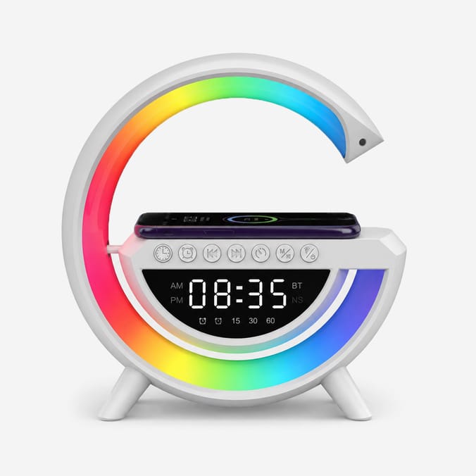 Equatech Rechargeable LED Wireless Charging Speaker with Alarm Clock