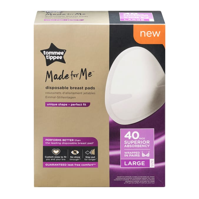Tommee Tippee Contoured Disposable Breast Pads Large 40 Pack