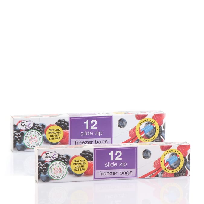 TidyZ 12 Slide Zip Freezer Bags x2