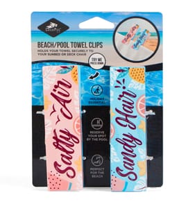 Logo Pegs Beach Towel Clips 2 Pack - Salty Air, Sandy Hair