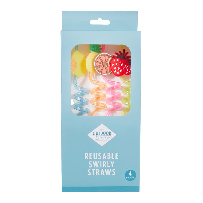 The Outdoor Living Collection Reusable Swirly Straws 4 Pack