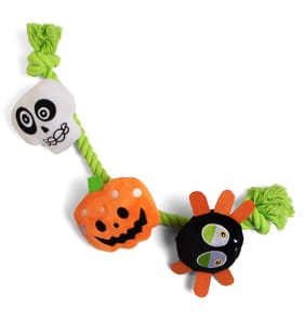 My Pets Halloween Rope Toy - Pumpkin, Skeleton & Spider