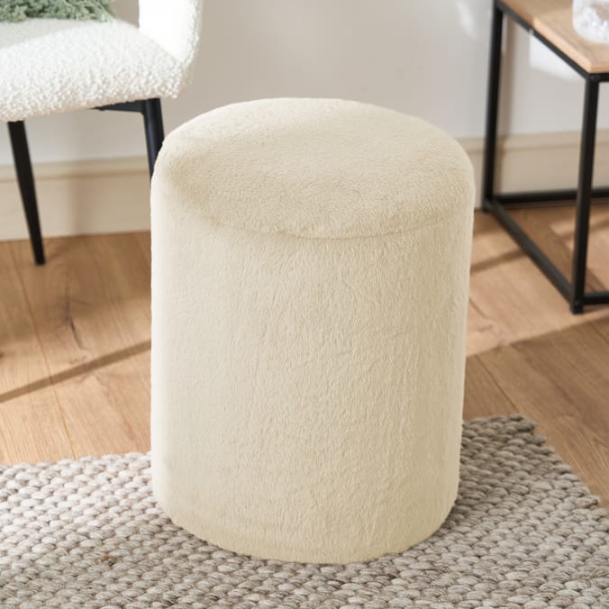 Home Collections Faux Fur Storage Stool