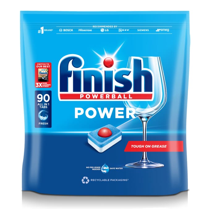 Finish Power All In One Regular Dishwasher Tablets - 90 Tabs
