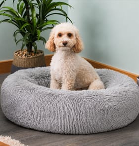 My Pets Faux Fur Round Bed