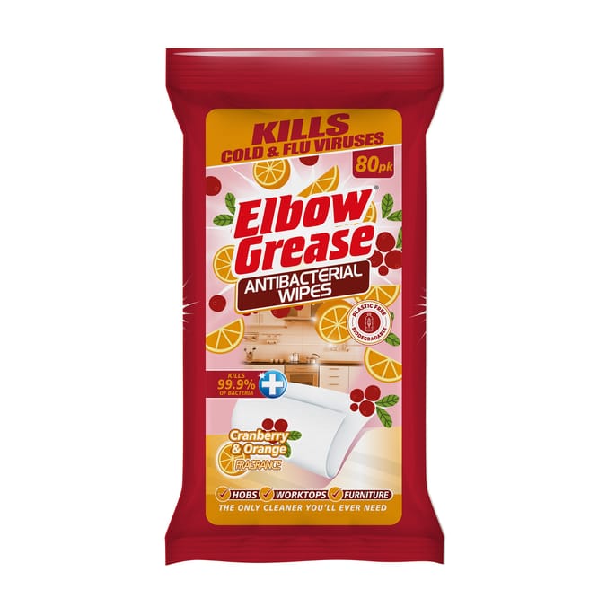 Elbow Grease Antibacterial Wipes Cranberry & Orange