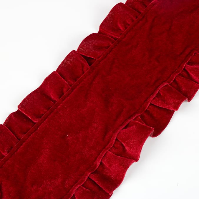 Festive Feeling Velvet Ruffle Roll Fabric