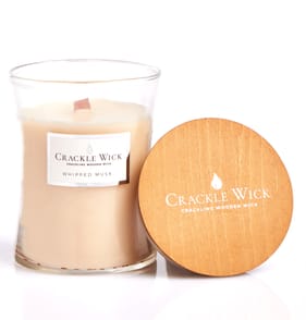 Crackle Wick Crackling Wooden Wick Medium Hourglass Scented Candle - Whipped Musk