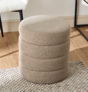 Home Collections Ribbed Storage Stool - Taupe
