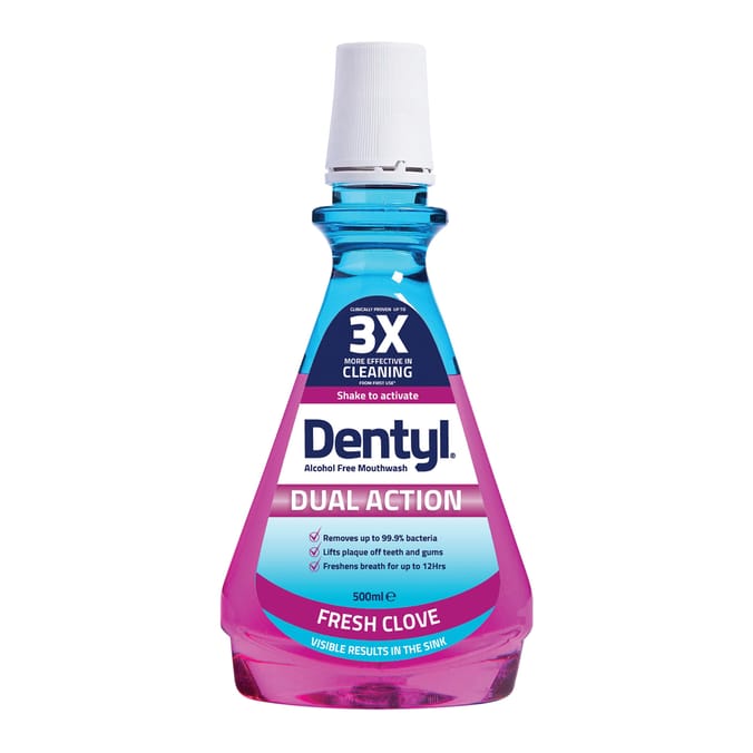 Dentyl Dual Action Fresh Clove Alcohol Free Mouthwash 500ml