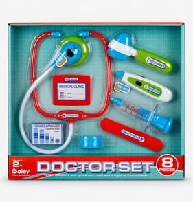 8 Piece Doctor Set with Light & Sound Stethoscope