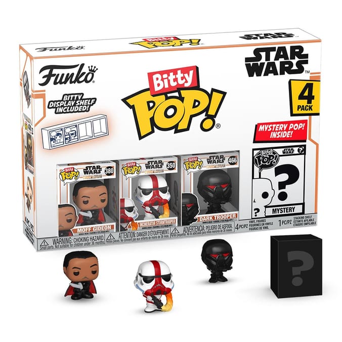 Funko Bitty Pop Star Wars The Mandalorian 4pk - Moff Gideon, Incinerator Stormtrooper, Dark Trooper and A Surprise Mystery Mini Figure