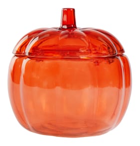 Haunted House Glass Pumpkin Sweet Jar - Orange