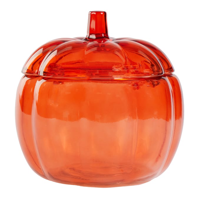 Haunted House Glass Pumpkin Sweet Jar - Orange