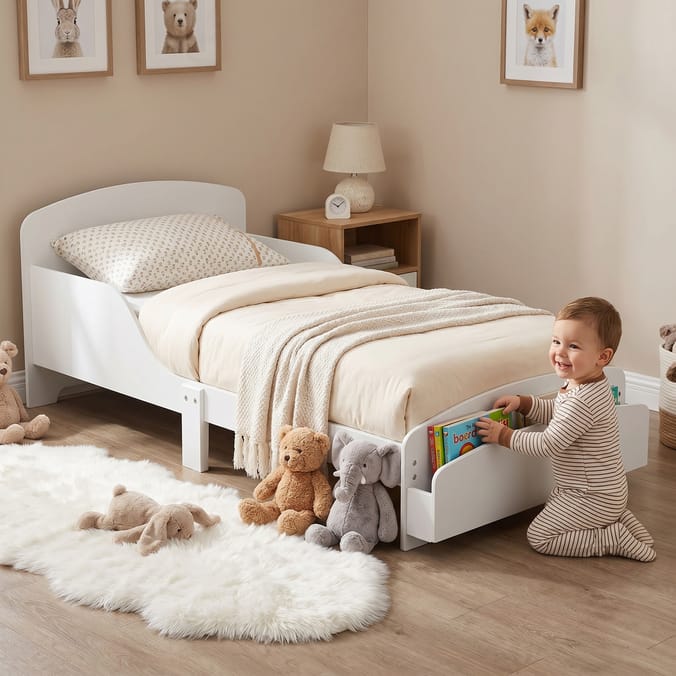 Liberty House Toys Toddler Bed With Built-In Bookshelf