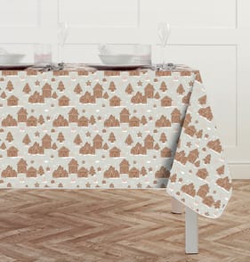 Gingerbread Wipe Clean Tablecloth - Brown