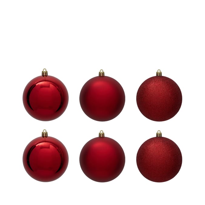 Festive Feeling 10cm Baubles 6 Pack Home Bargains
