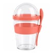  Fruit Yoghurt Container With Spoon - Coral  