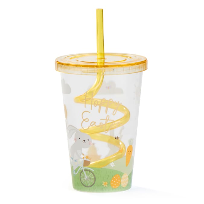 Hoppy Easter Tumbler With Swirly Straw 