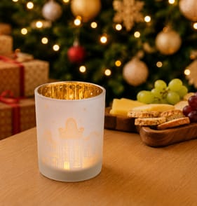 Winter Luxe Large Mercury Candle Holder