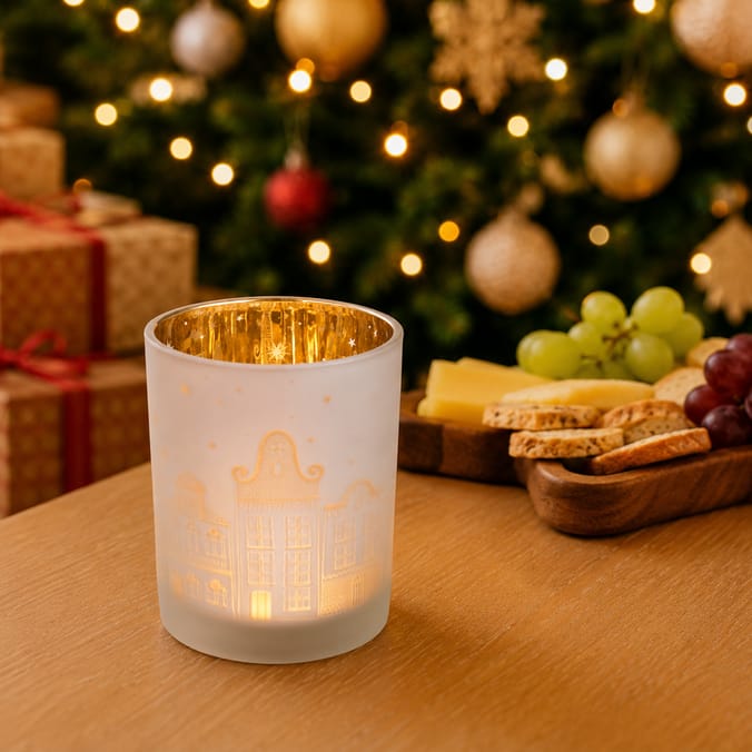 Winter Luxe Large Mercury Candle Holder