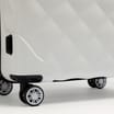Salisbury Embossed Quilted Shell Suitcase - Off White