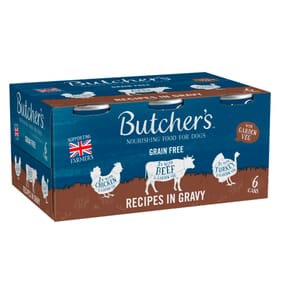 Butcher's Wet Dog Food Tins 6 x 400g - Recipes in Gravy