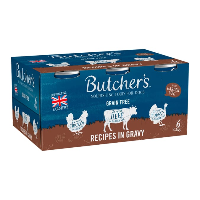 Butcher's Wet Dog Food Tins 6 x 400g - Recipes in Gravy 