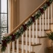 Festive Feeling 6ft Snowy Pine Red Bow Christmas Garland