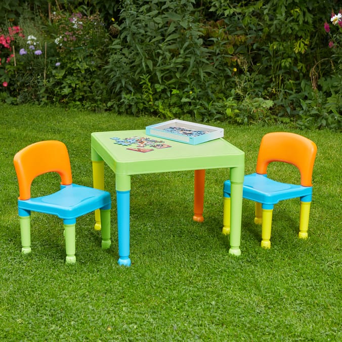 Liberty House Toys Kids Plastic Table and Two Chairs Set