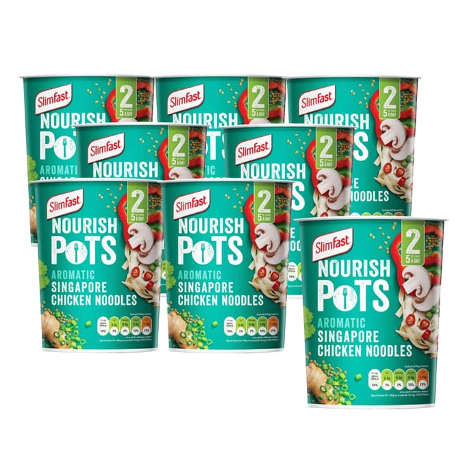 SlimFast Noursih Pots 60g - Singapore Chicken Noodles x8