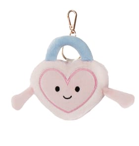 With Love Valentines Pink Padlock Keyring Plush