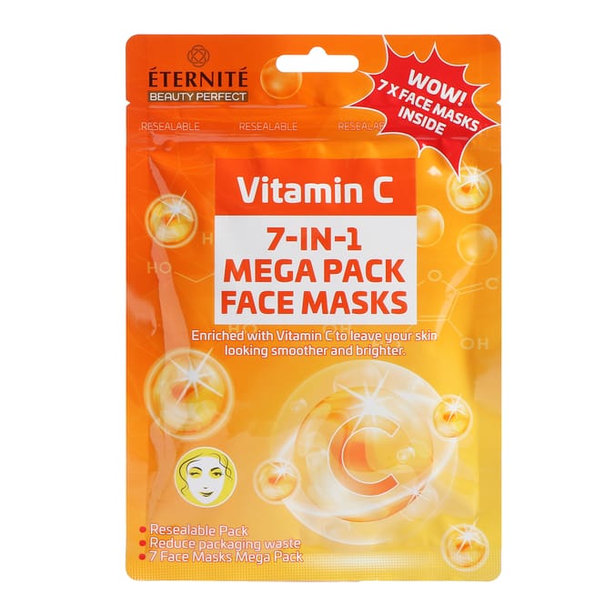  Eternite Face Masks 7 Pack - Vitamin C