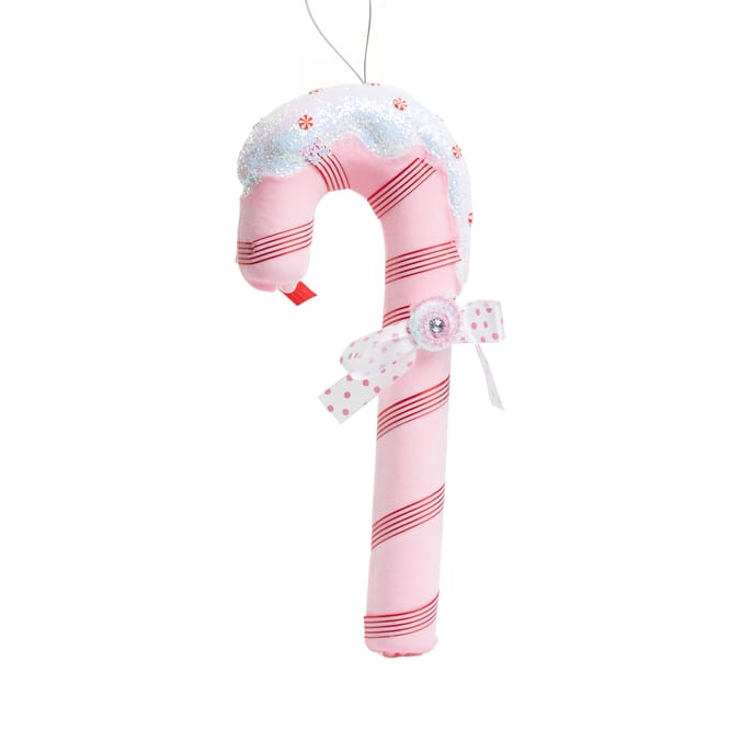 Festive Feeling Plush Candy Cane Decoration