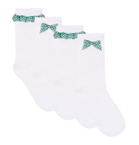 Originals Green Gingham School Socks 4 Pack