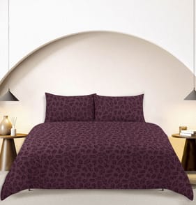 Home Collections Easy Care Purple Floral Print Duvet Set