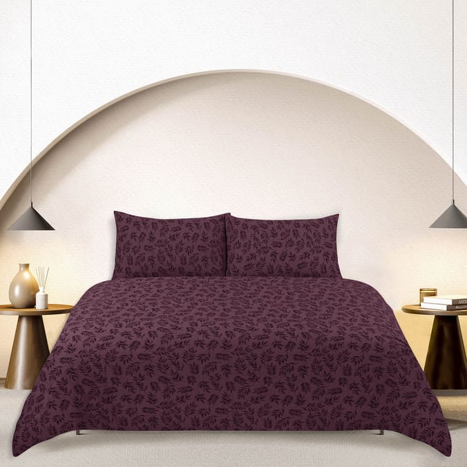 Home Collections Easy Care Purple Floral Print Duvet Set