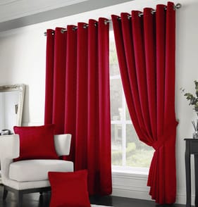 Alan Symonds Madison Fully Lined Curtains - Red 66 x 90